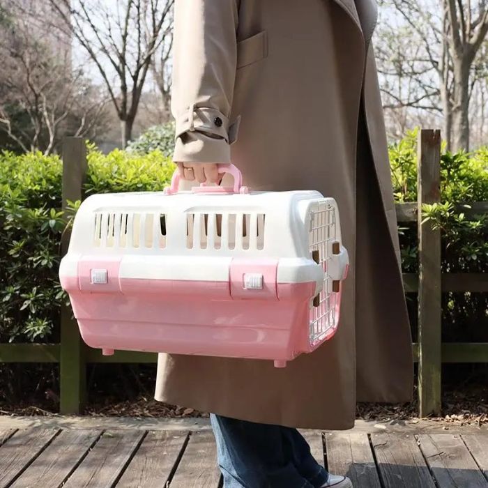 Multi Ventilation Super Premium Cat Carrier Box with Top Steel Cage