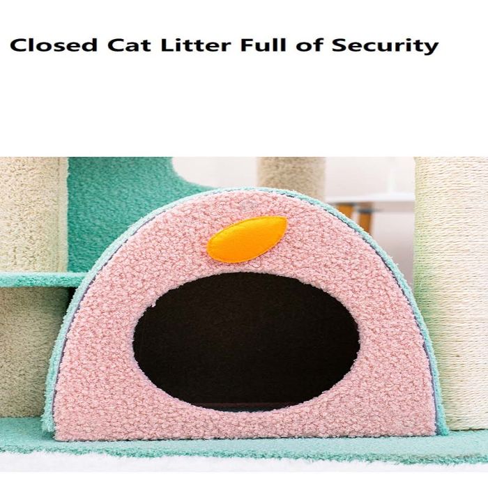 Cat Leaf Design Scratching Post / Tree with Tunnel & Sleeping House