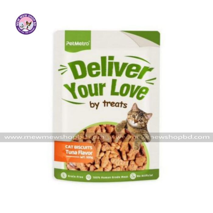 PetMetro Deliver Your Love Cat Biscuits in Tuna Flavor 100g (Exp Date: 5/11/2025)