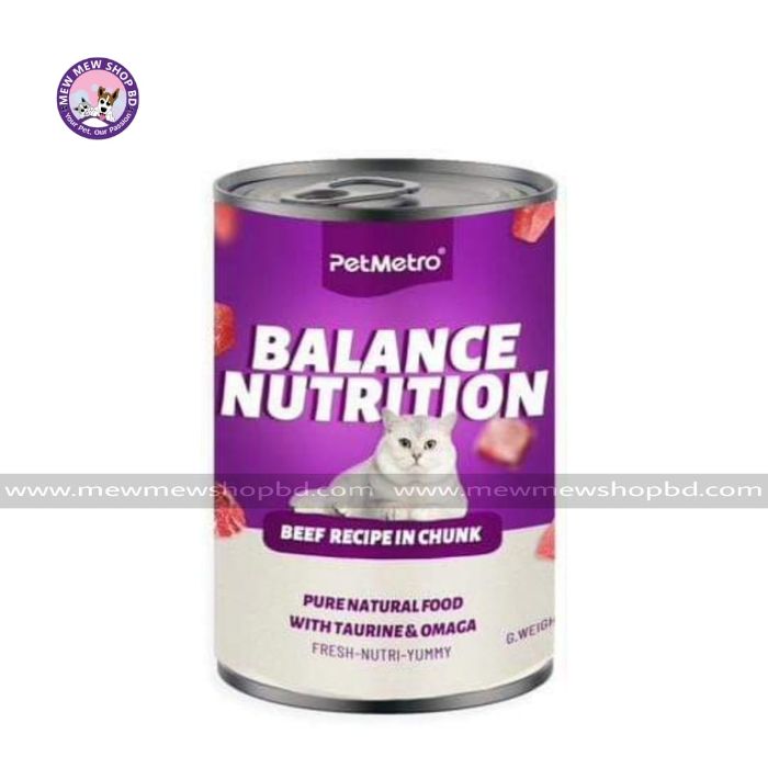 PetMetro Balance Nutrition Canned Cat Food in Beef in Chunk 430g