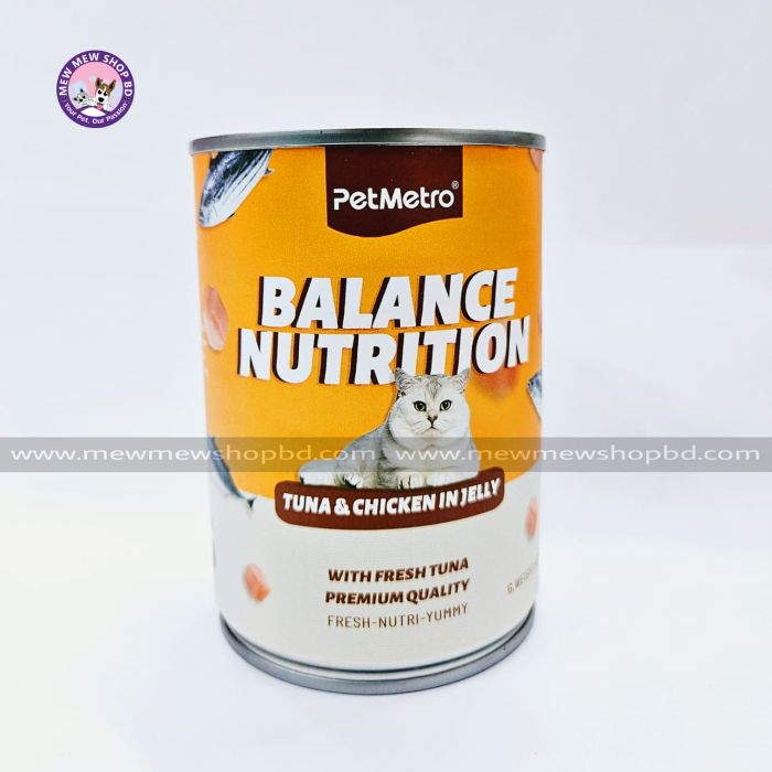 PetMetro Balance Nutrition Canned Cat Food in Tuna & Chicken in Jelly 430g