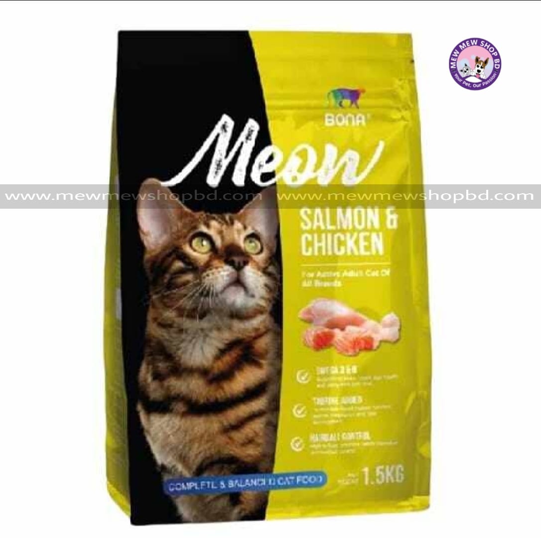 Bona Meow Dry Cat Food Active Adult Cat Salmon & Chicken 8kg