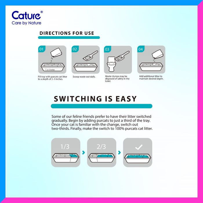 Cature Smart Pellets Natural Wood Clumping Cat Litter 6L / 2.4kg