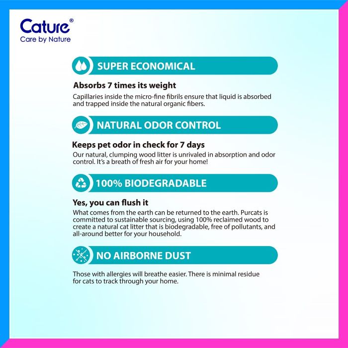 Cature Smart Pellets Natural Wood Clumping Cat Litter 6L / 2.4kg