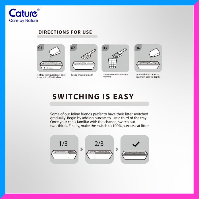 Cature Natural Mix Clumping Cat Litter Tofu, Bentonite and Wood 14L/5.6 kg