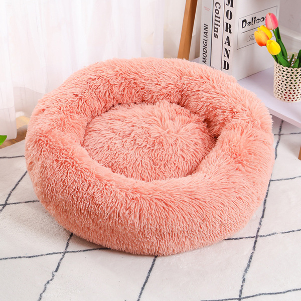 Round Plush Pet Bed House Super Premium Soft and Warm For Pets