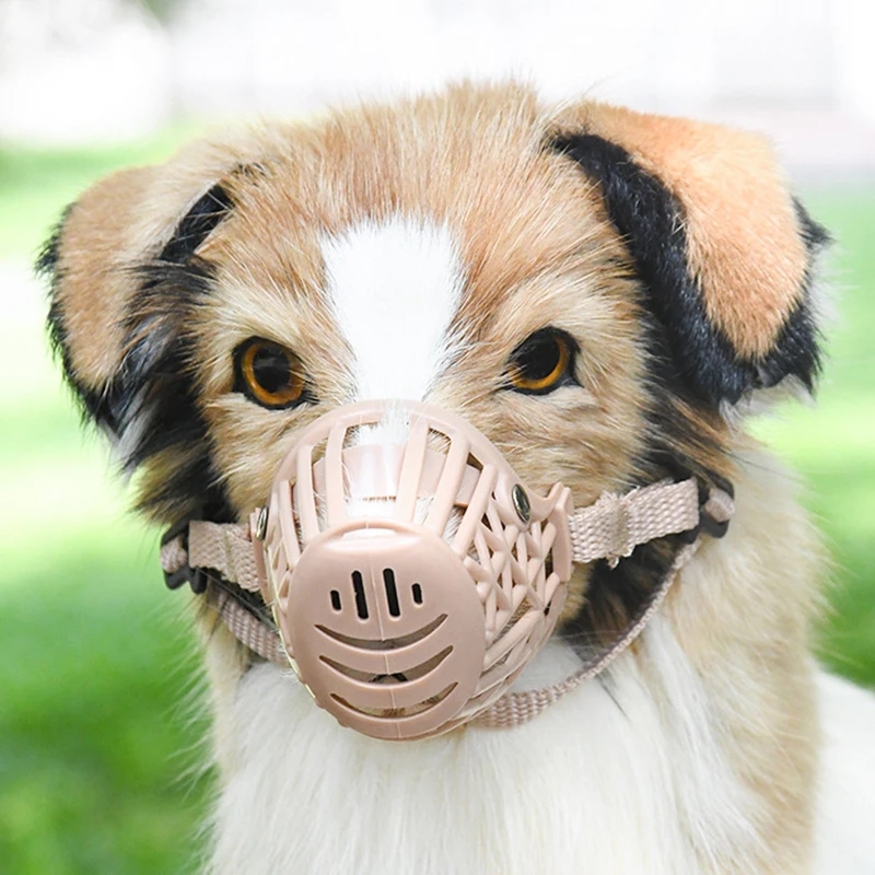 MOUTH PROTECTOR MUZZLE Dog Anti-biting Adjustable Belt Mask Plastic Dogs Muzzle Baske