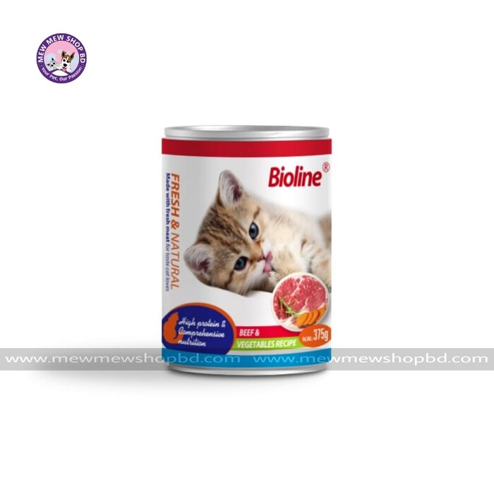 Bioline Canned Cat Food [Beef & Vegetables Flavor]-375g