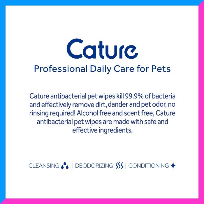 Cature Antibacterial Pet Wipes 80pcs