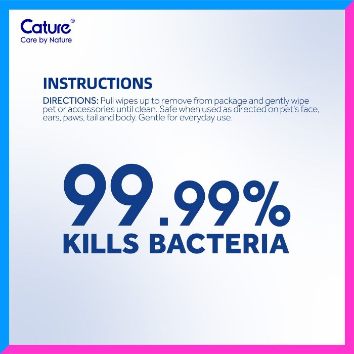 Cature Antibacterial Pet Wipes 80pcs