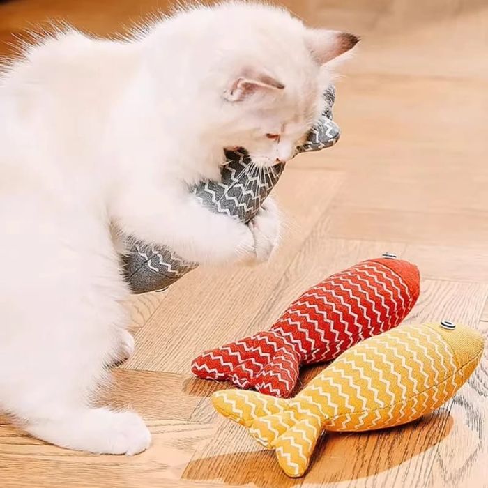 Colorful Catnip Fish Toy with bell Inside for Pet Cat-(1Pcs) 30cm