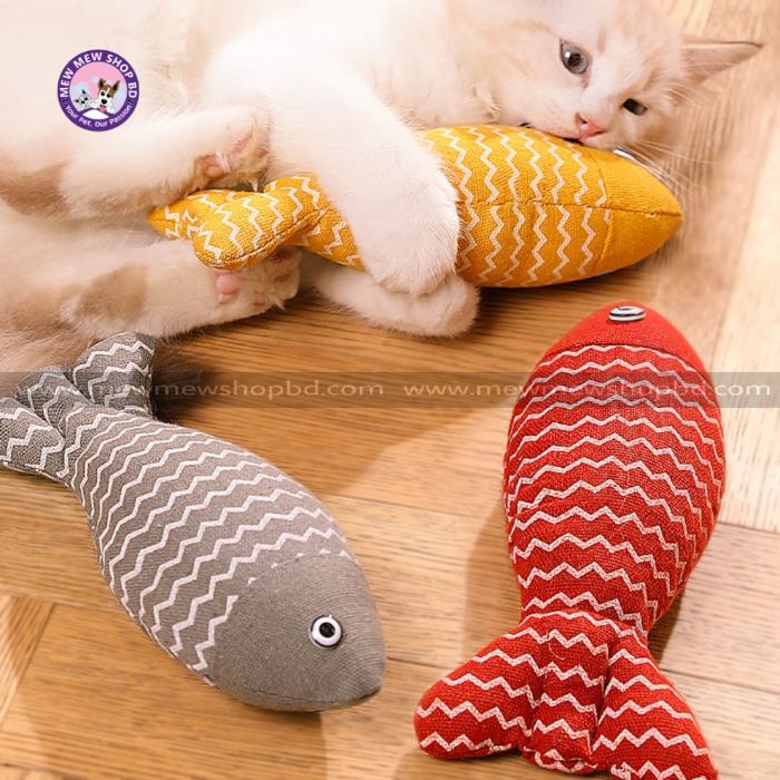 Colorful Catnip Fish Toy with bell Inside for Pet Cat-(1Pcs) 30cm