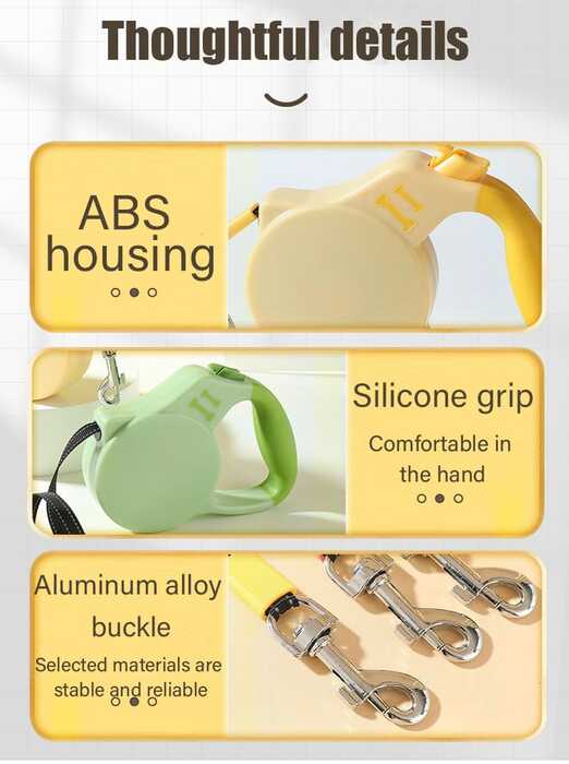 Colourful Automatic Retractable Nylon Leash with Break Button for Cats & Dogs