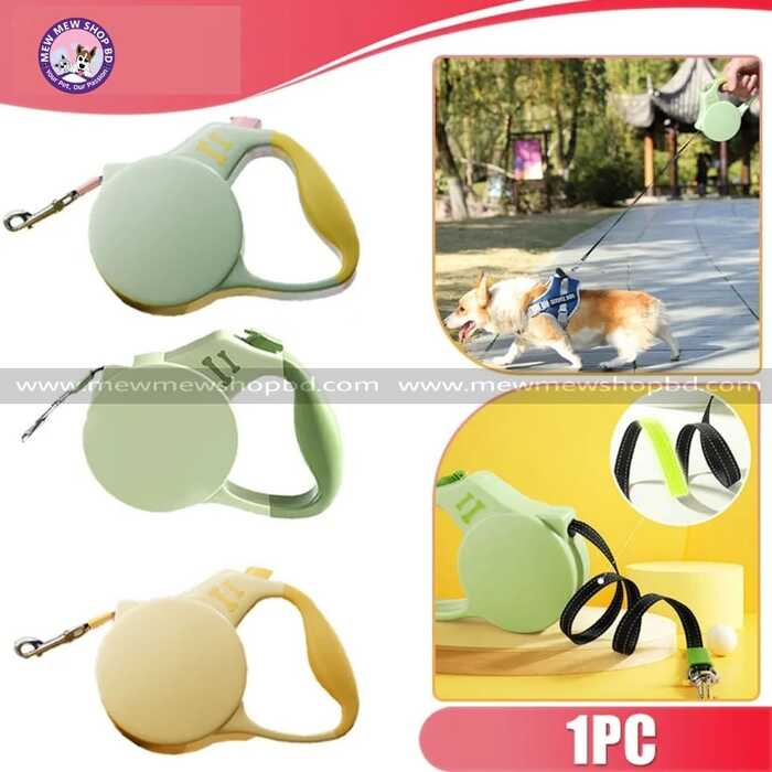 Colourful Automatic Retractable Nylon Leash with Break Button for Cats & Dogs
