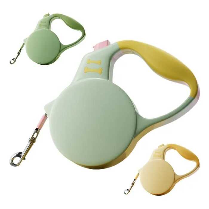 Colourful Automatic Retractable Nylon Leash with Break Button for Cats & Dogs