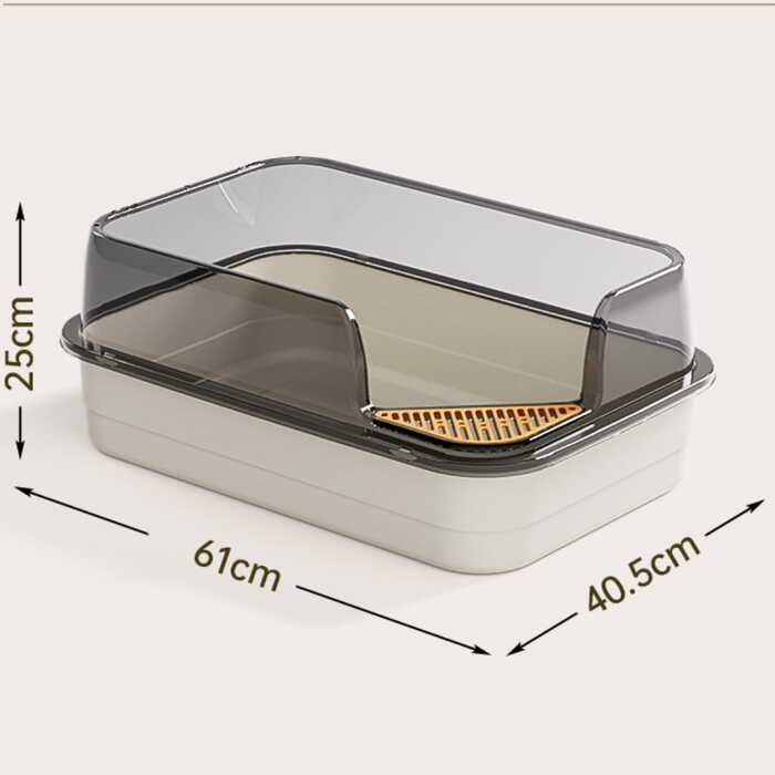Corner Cut Extra Large Semi-Enclosed Litter Box for Cats
