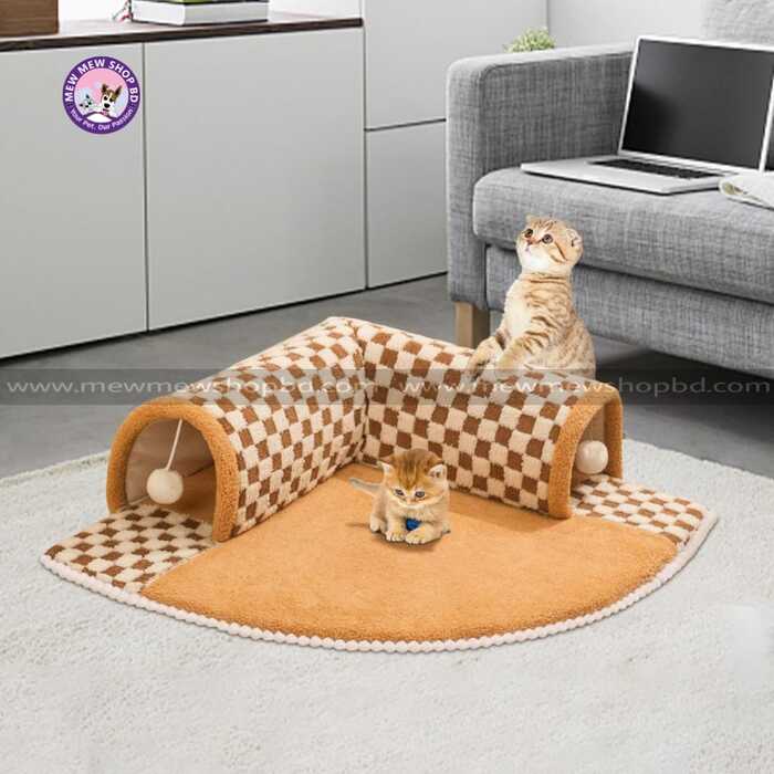 Creative Cat Tunnel with Winter Pet Bed Warm Cat Hole Toy Sleeping House Cat Tunnel