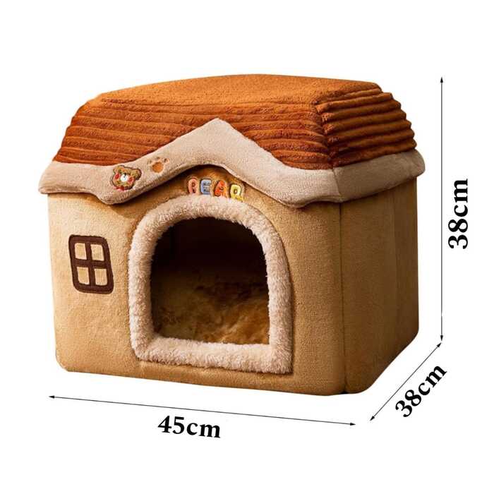 Super Premium Foldable Pet Cat & Puppy Bear Design House with Removable Cushion for All weather