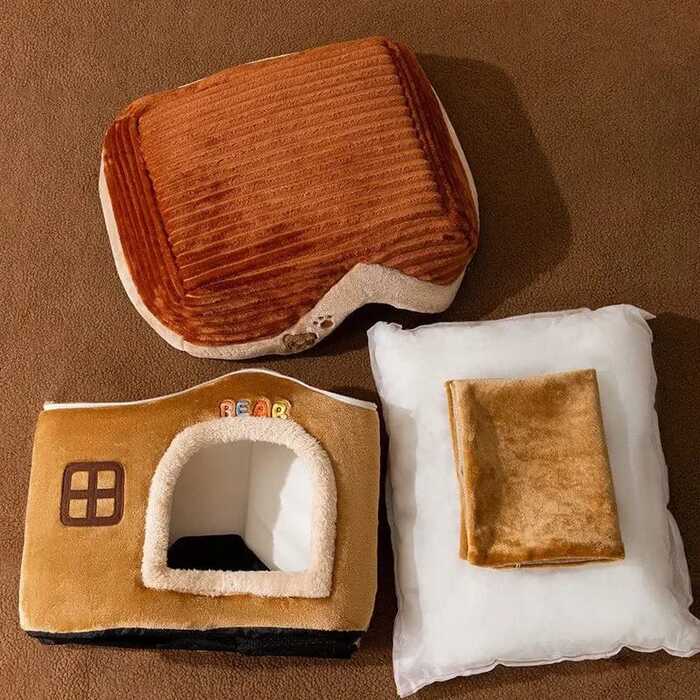 Super Premium Foldable Pet Cat & Puppy Bear Design House with Removable Cushion for All weather