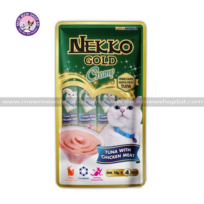 Nekko Gold Creamy Stick Cat Treat with Tuna & Chicken Meat 14g x 4pcs