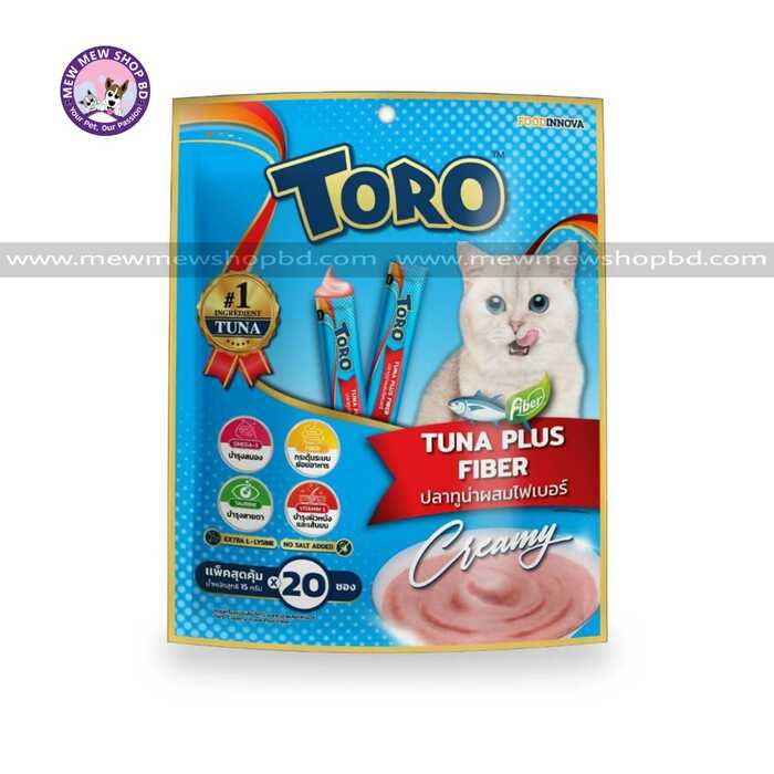 Toro Toro Cat Lickable Creamy Treats Pack Tuna Plus Fiber Flavor (15gx20pcs)