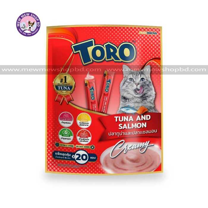 Toro Toro Cat Lick Creamy Treats Big Value Pack Tuna and Salmon Flavor (15gx20pcs)