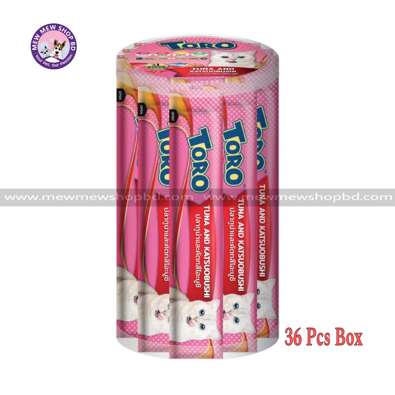 Toro Toro Cat Lick Cream Treats with Tuna and Katsuobushi (15g x 36 sachets)