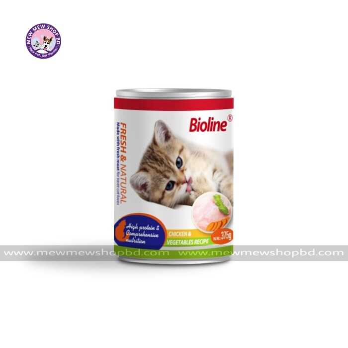 Bioline Canned Cat Food Chicken & Vegetables Flavor 375g