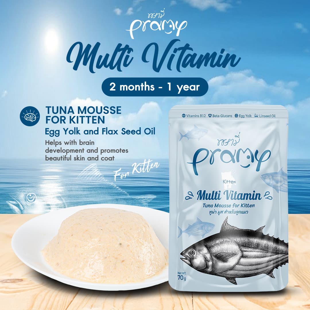 Pramy MULTIVITAMIN Pouch Tuna Mousse for Kitten 70gm