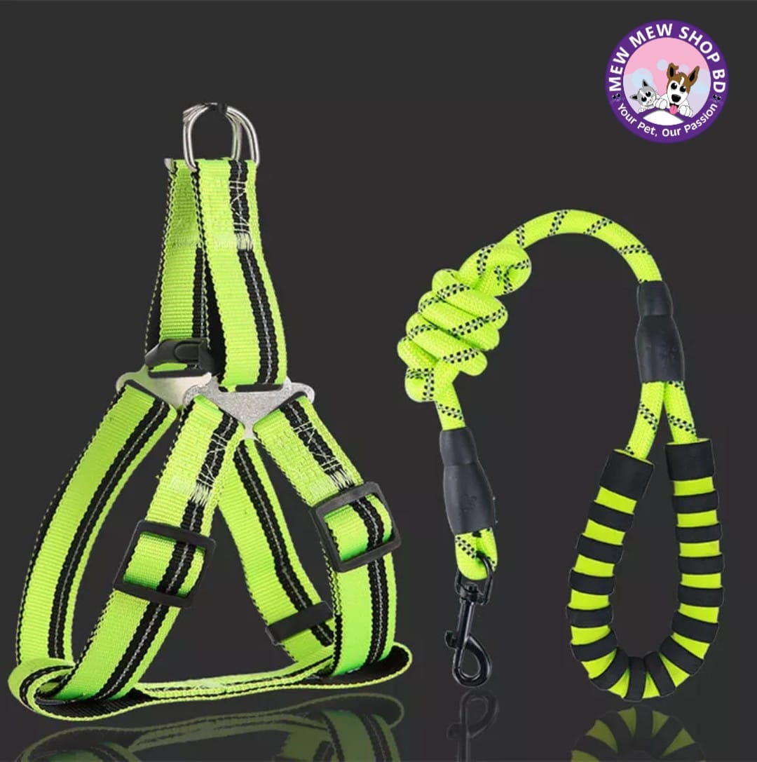 Premium Reflective Puppy & Dog Harness with Leash