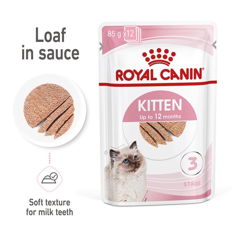 Royal Canin Kitten Loaf Wet Food Pouch in Sauce 85g