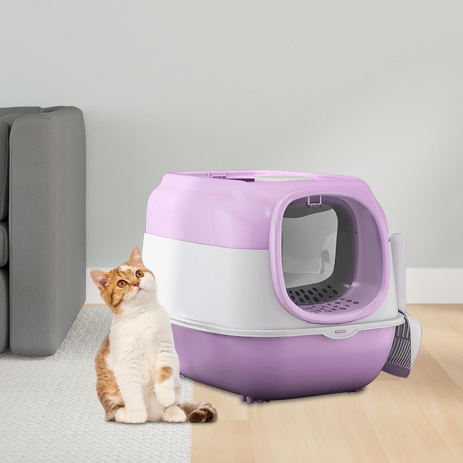 Multifunctional Super Premium Open Top Closed Litter Box with Scoop with Two Door (Inside Dhaka Only)