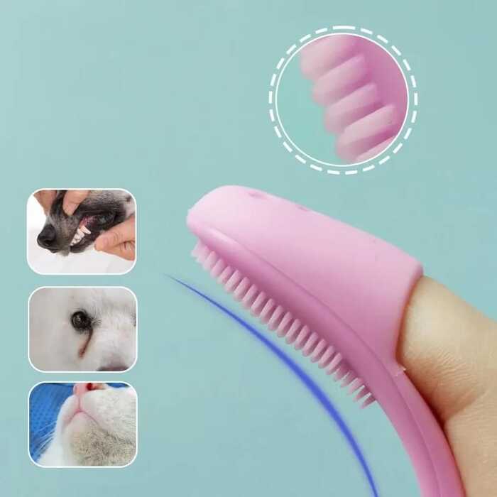 Soft Gel finger Face / Nose Cleaning brush with soft bristle cleansing brush for cleansing Teeth, Nose area for Pet Cat & Dog