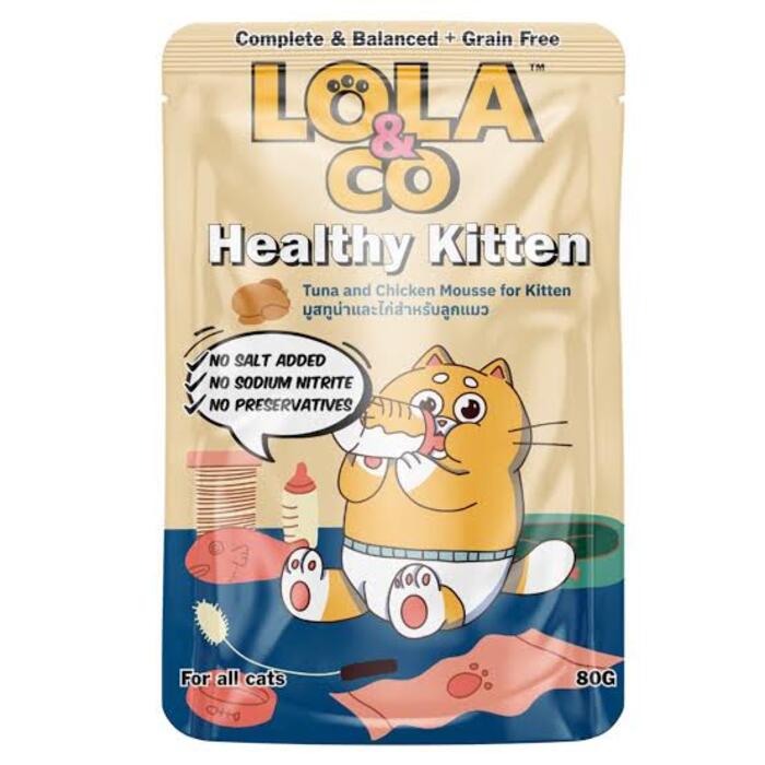 Lola & Co HEALTHY KITTEN Pouch Tuna and Chicken Mousse for Kittens 80gm