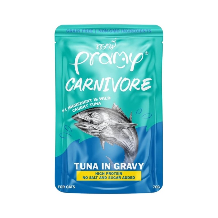 Pramy Carnivore Pouch Tuna in Gravy for All Cats 70gm