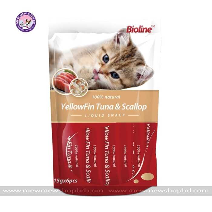 Boiline Yellowfin tuna scallop Liquid Snack for Cats 6 x 15g