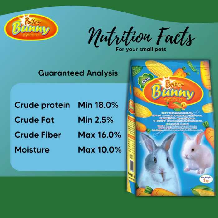 Briter Bunny Premium Rabbit Pellet Food with Carrot & Alfalfa 1kg