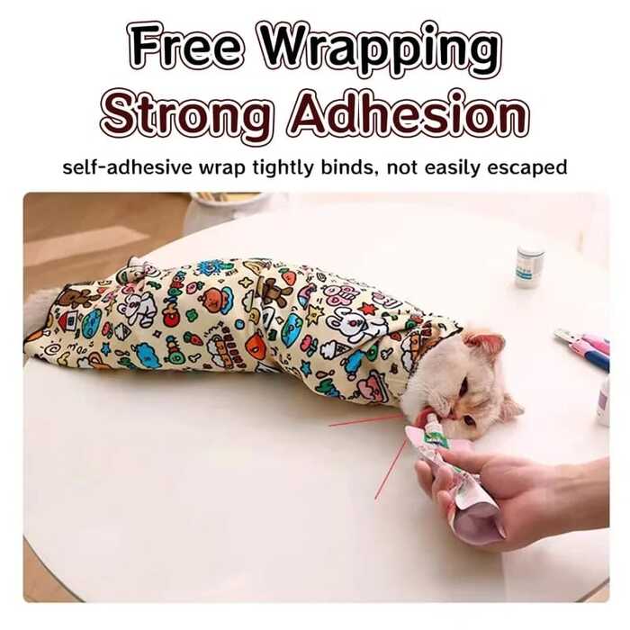 Cartoon Graffiti Multifunctional self-priming Magic wrap cat cloth Patch Cloth for Regular Grooming Service .
