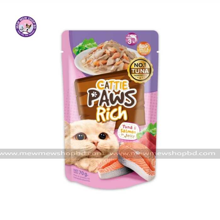 Cattie Paws Rich Tuna & Salmon in Jelly 70g