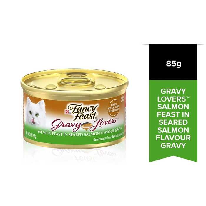 Fancy Feast Gravy Lovers Cat Can Food with Salmon Feast in Seared Salmon Flavour Gravy 85g