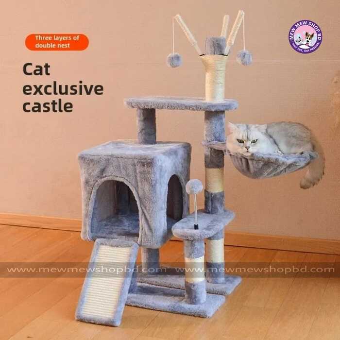 Three Layer of Double Nest Cat Exclusive Castle Cat Tree house for Scratching