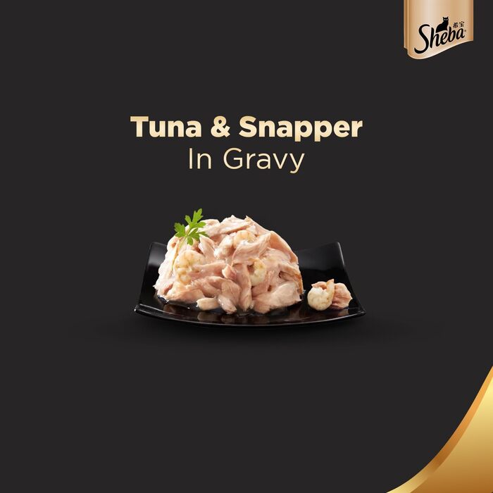 Sheba Premium Wet Cat Can Food with Tuna & Snapper in Gravy 85g