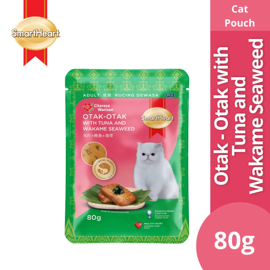 SmartHeart Cat Pouch Otak-Otak with Tuna & Wakame Seaweed 80g