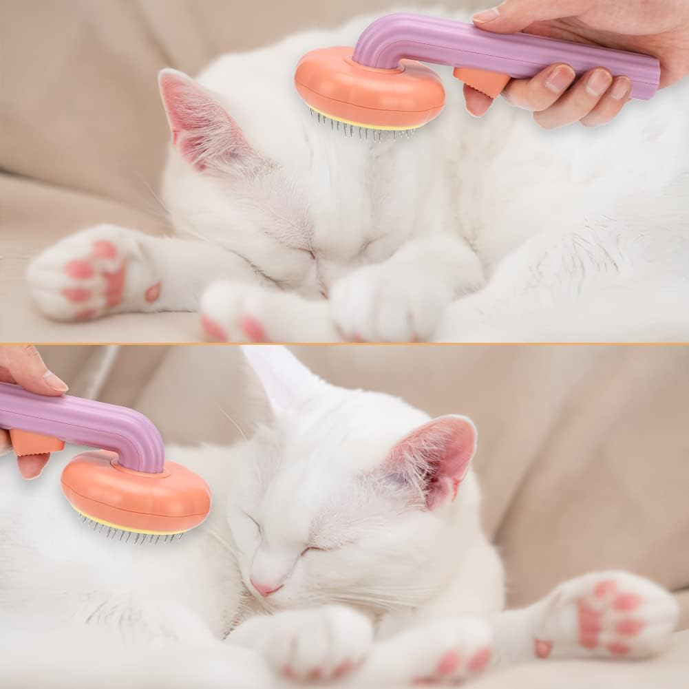 Sunflower Design Deep Hair Removal Grooming Brush for Pet Cat & Dog with Button