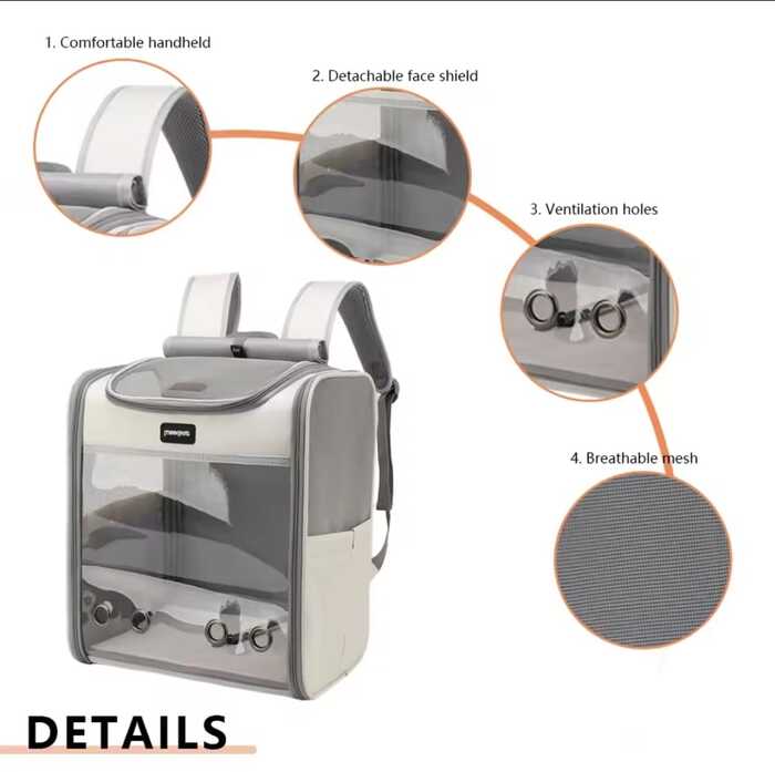 Moorpet See Through Ventilated Oxford Backpack  for Pet cat Comfortable Carrier