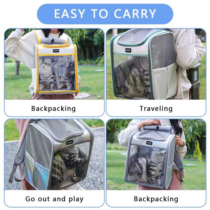 Moorpet See Through Ventilated Oxford Backpack  for Pet cat Comfortable Carrier