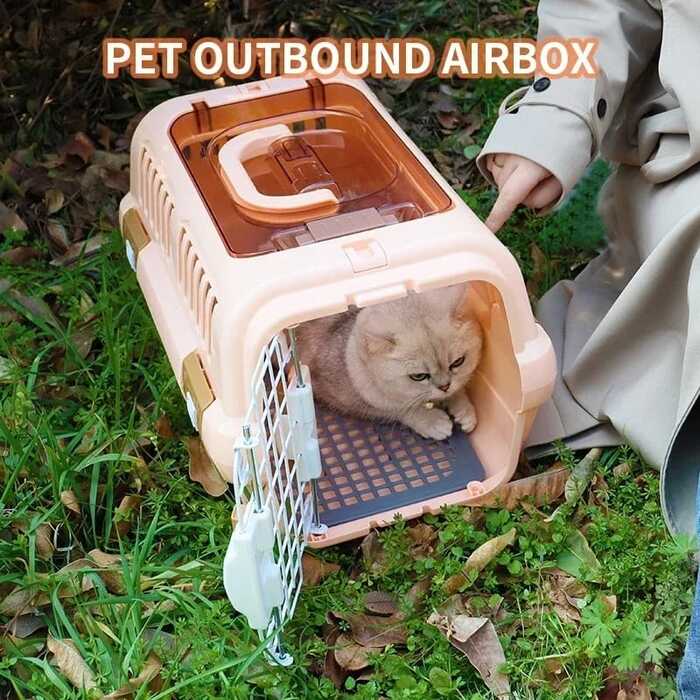 XL Size Multi Ventilation Super Premium Cat Carrier Box with Transparent Top (Without Mat)