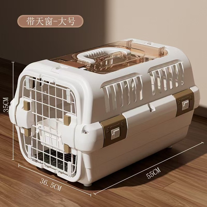 XL Size Multi Ventilation Super Premium Cat Carrier Box with Transparent Top (Without Mat)