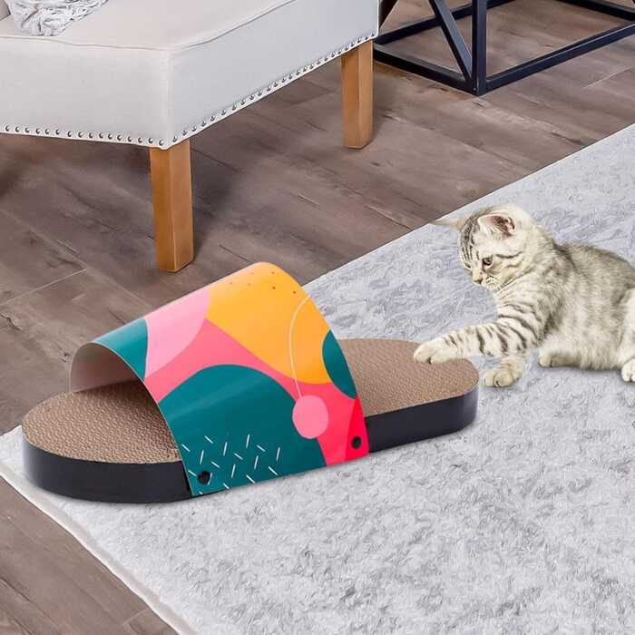 Slippers Cat Scratcher Cardboard Furniture Protection Pet Cat Scratching Board for Indoor Cats Kittens Rest