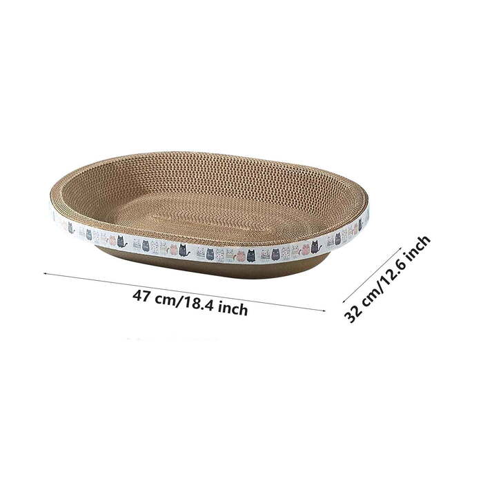 Oval Shape Pet Cat Cardboard Scratcher for Pet Cat & Kittens (Only for Dhaka Metro)